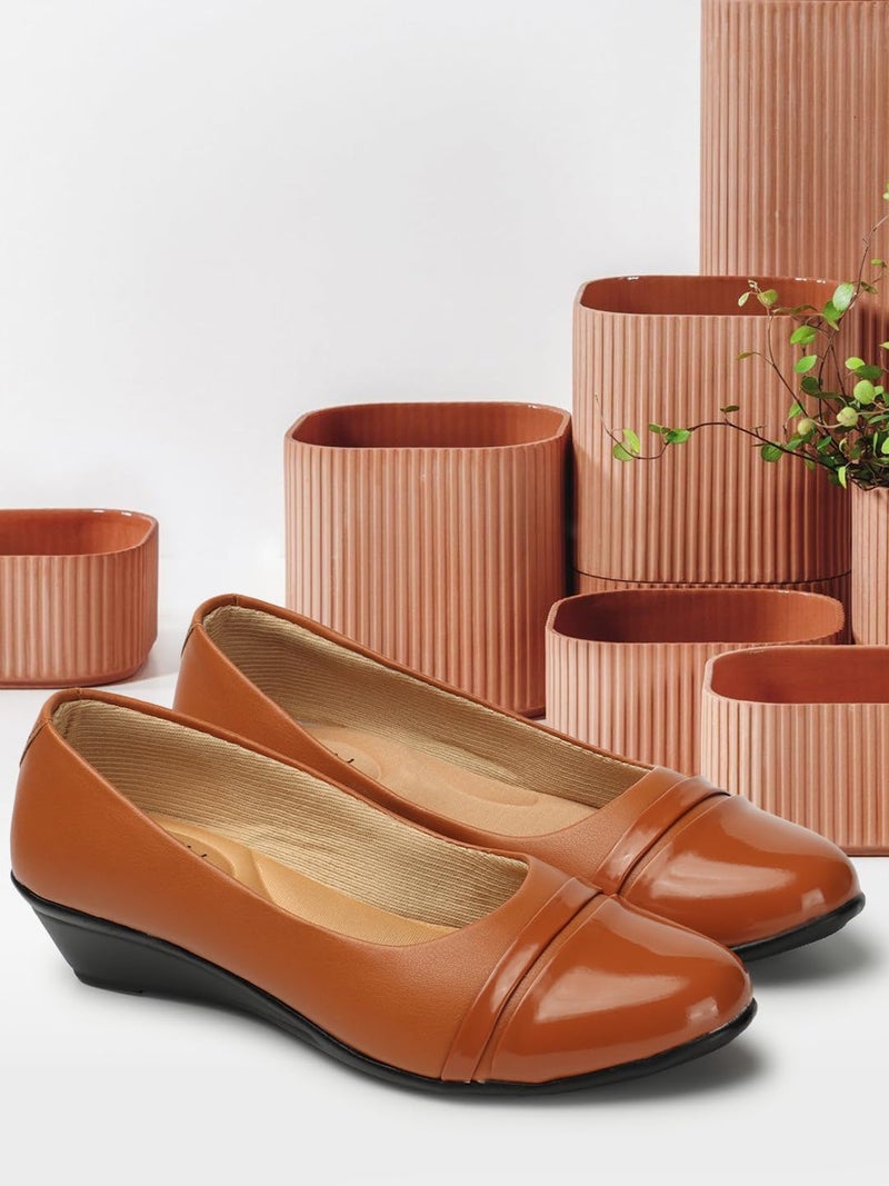 Denill Women Slip on Bellies(Ballet Flats) Tan UK 7 - Image 5
