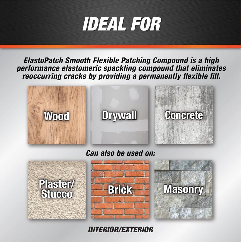 DAP Elastopatch Smooth Flexible Patching Compound, 10.1 oz - High Performance Sealant for Interior and Exterior Use - Image 4