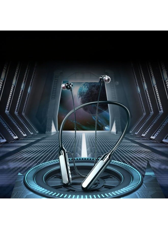 EBMINI New Digital Noise Cancelling Neck Hanging Wireless Bluetooth Earphones