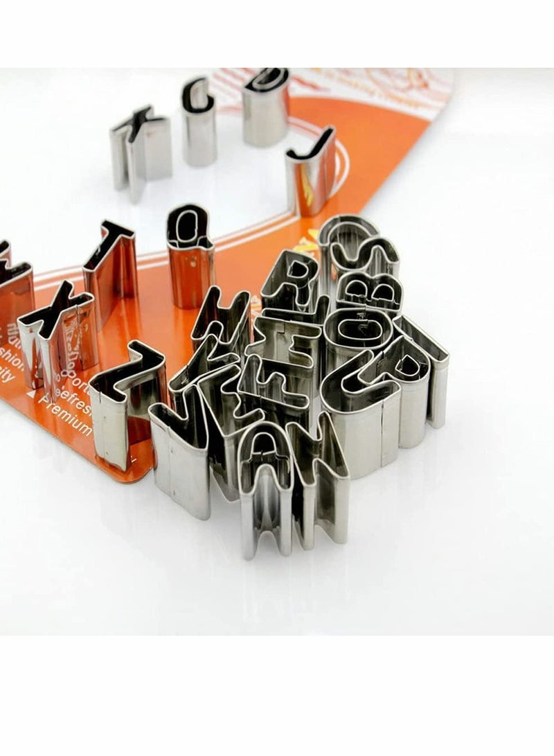 Excefore Cookies Cutter Molds, Stainless Steel 3D Alphabet Letters  Biscuit Cutters DIY, A-Z Shaped Decorating Tool Bakeware Kitchen Fondant 26 Pcs - Image 3