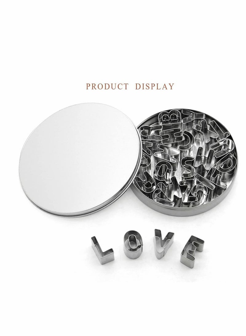 Excefore Cookies Cutter Molds, Stainless Steel 3D Alphabet Letters  Biscuit Cutters DIY, A-Z Shaped Decorating Tool Bakeware Kitchen Fondant 26 Pcs - Image 5