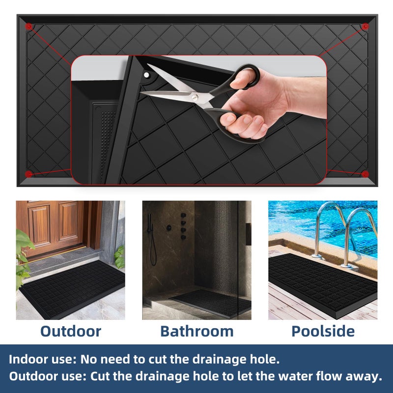 MATALL All-Weather TPE 36x17 Inch Versatile Mat -Indoor and Outdoor Non-Slip Boot Tray Floor Door Mat with Drainage Option for Home, Kitchen and Bath - Image 3