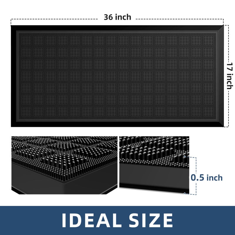 MATALL All-Weather TPE 36x17 Inch Versatile Mat -Indoor and Outdoor Non-Slip Boot Tray Floor Door Mat with Drainage Option for Home, Kitchen and Bath - Image 2