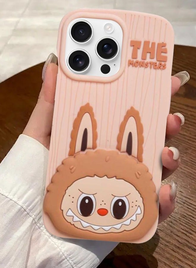MiMi & BeiBei غطاء خلفي لهاتف 3D كرتوني لابوبو الوحوش غطاء ناعم من السيليكون لجهاز آيفون 16 برو ماكس حماية أنيقة غطاء خلفي مقاوم للصدمات غطاء سيليكون مع فتحات دقيقة - Image 1