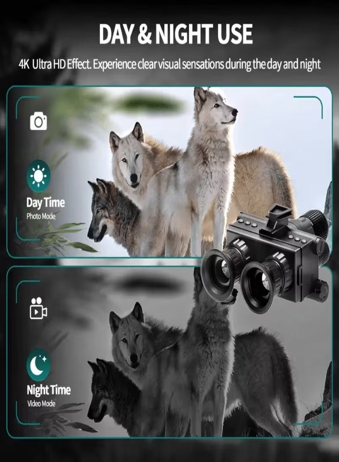 4K UHD Binocular Night Vision Goggles with 8× Zoom, 600m Range, 3500mAh Battery & Dual Display | Outdoor Camera for Wildlife, Camping & Night Exploration - Image 5