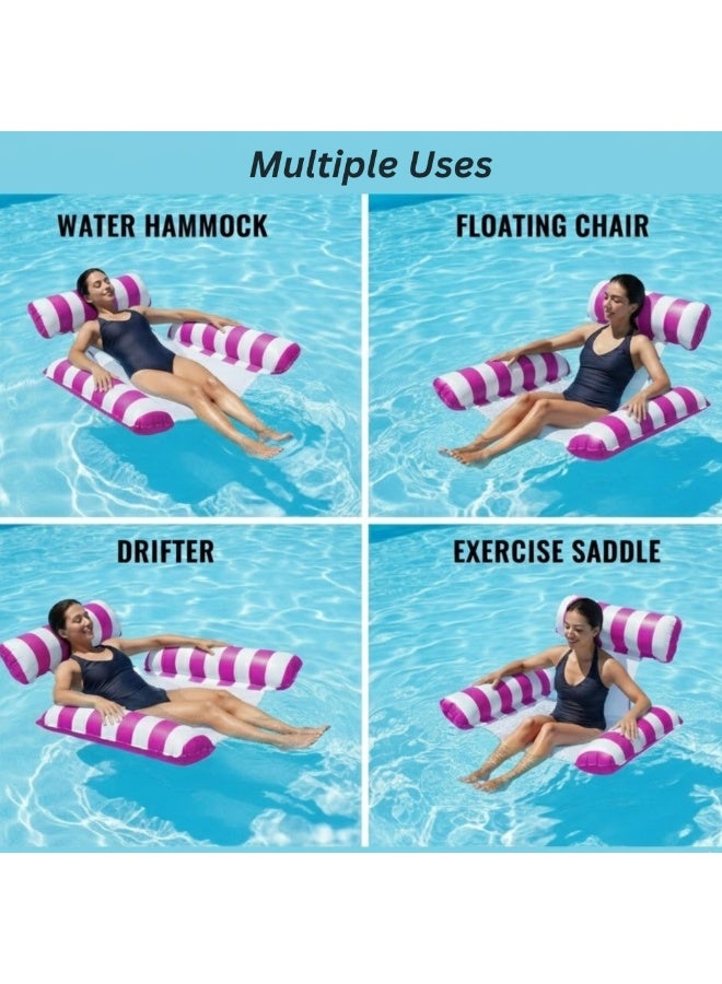 Adventure Lab Inflatable Pool Floats Hammock Adults for Size Water Hammock Lounger Multi Purpose Swimming Water Recliner Rafts (Pink) - Image 3