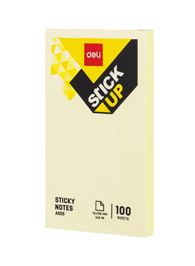 DELI STICKY NOTES 76×126MM 3"×5" 100 SHEETS YELLOW EA00553 - Image 2