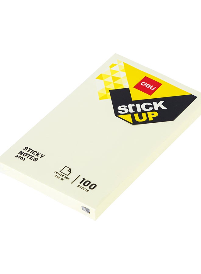 DELI STICKY NOTES 76×126MM 3"×5" 100 SHEETS YELLOW EA00553 - Image 3