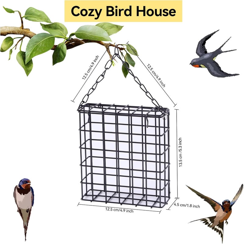 WANGDEFA Bird Nesting Material Set Globe Humming Bird Nesters Hanging Bird House for Outdoor Wild Bird Nesting Station Cozy Resting Place - Image 2