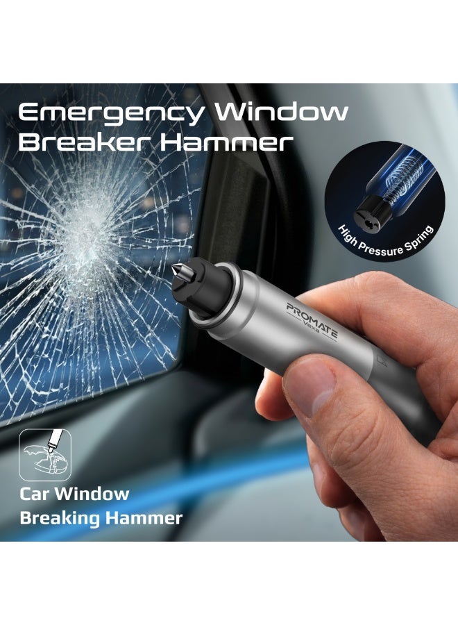 PROMATE Vexa 4-in-1 Emergency Safety Tool with LED Flashlight, Window Breaker Hammer, Seatbelt Cutter, Emergency Whistle, Compact Vehicle Escape Tool for Cars, Trucks, Travel, Camping & Emergency Kits - Image 5