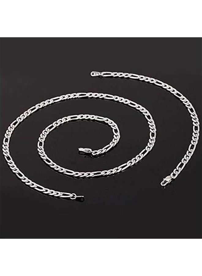 Other Men's Necklace & Bracelet Jewelry Set- 925 Silver Chain Kit for Men and Women (Silver)  - Image 3