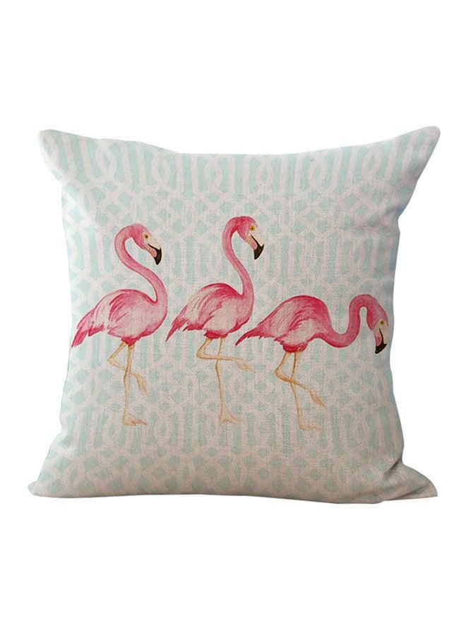 Decorative Flamingo Printed Cushion Cover Multicolour 45 x 45cm - Image 1