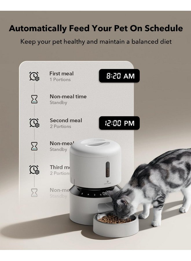 PETLIBRO Automatic Cat Feeder, Automatic Cat Food Dispenser With Freshness Preservation, 3L Timed Cat Feeders For Dry Food, Up To 50 Portions 6 Meals Per Day, Granary Pet Feeder For Cats, White  - Image 2