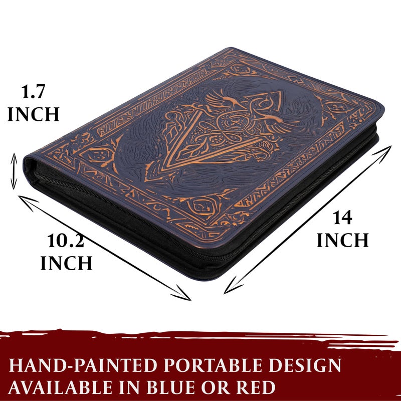 lynx Trading Card Binder - 9 Pocket Album w Zipper - 360 Side Loading Folder for TCG - 3D PU Leather - For MTG, Disney Lorcana Trading Card Game, Magic The Gathering, Pokemon - Book Accessories Gift - Blue - Image 3