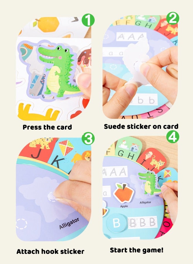 Alphabet Cognition Educational Busy Book, Interactive Alphabet Learning Busy Book for Kids - Montessori Educational Toy with Letter Tracing, Matching & Reusable Stickers, Early Writing Practice for Ages 3+ - Image 5