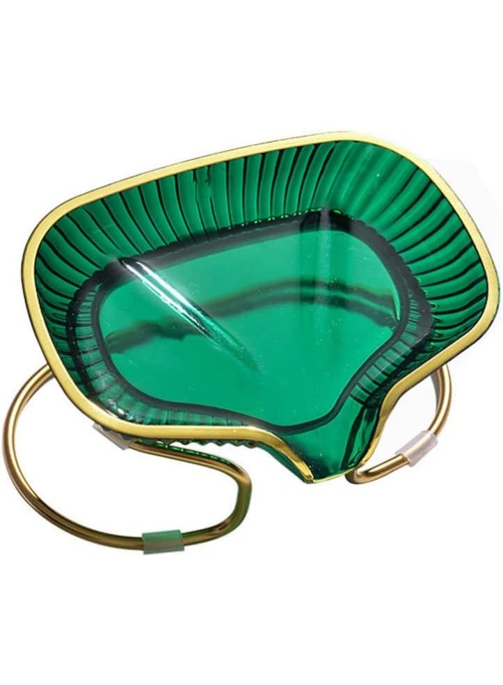 سبيس شوب رف تخزين صابون بتصميم فاخر للاستخدام المنزلي طبق صابون ذاتي التصريف مع حامل حلقي شفاف مناسب للاستحمام والمرحاض والمطبخ - Image 1