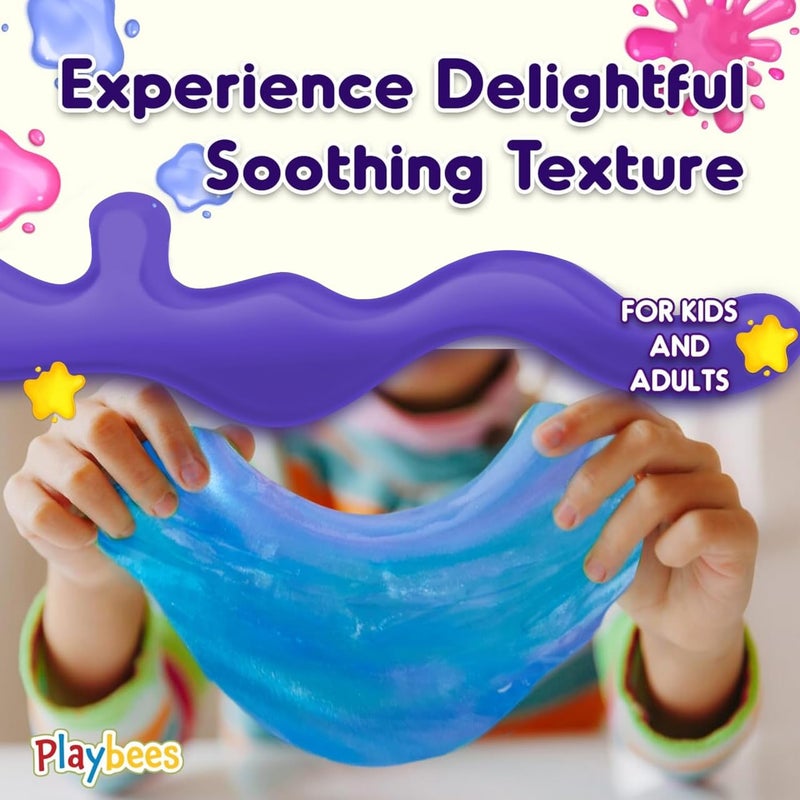 Playbees Mini Galaxy Slime 24 Pack Marbled Unicorn Slime Party Favors Safe for Girls Boys Stretchy & Non-Sticky Super Soft Sludge Toy Sensory Tactile Stimulation Classroom Rewards, Goodie Bag Stuffers - Image 5