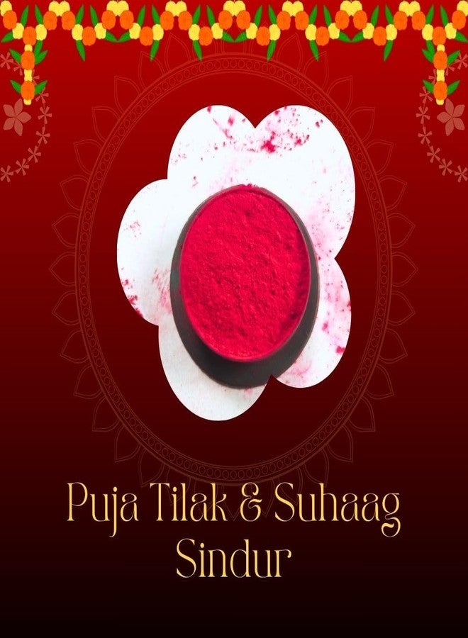Bengali Sindoor Powder Red Kolkata 1 Packets - Natural Sindur Powder for Women - Smudge Proof, Allergy-Free, Long Lasting Floral Pigments Kumkum, Easy to Use & Remove, Pure Bengal Made - Image 3