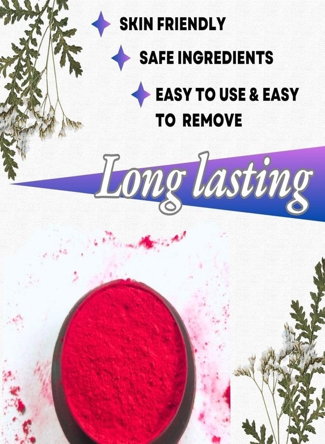 Bengali Sindoor Powder Red Kolkata 1 Packets - Natural Sindur Powder for Women - Smudge Proof, Allergy-Free, Long Lasting Floral Pigments Kumkum, Easy to Use & Remove, Pure Bengal Made - Image 4