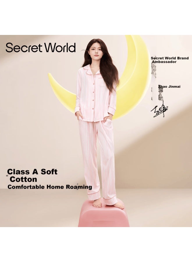 Secretworld Women's Autumn  New 40s High-end Luxury Lightweight 10a Antibacterial Autumn Winter Homewear Pajamas