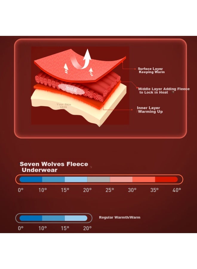 Septwolves Men's Thermal Underwear Set For Autumn And Winter, Thickened With Fleece, Super Soft And Warm - Image 1