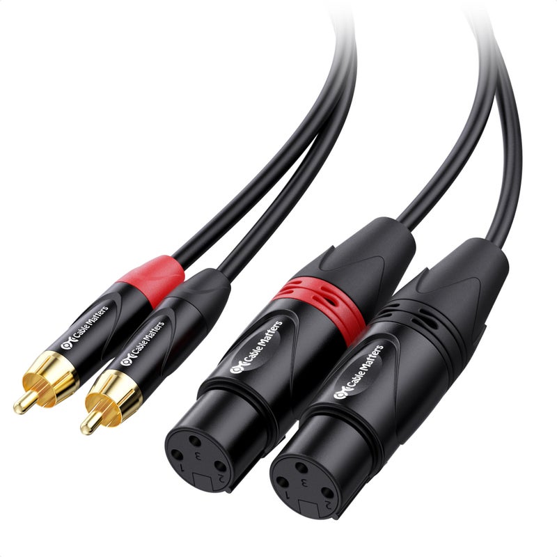 Cable Matters Dual XLR to RCA Cable - 6ft, Dual Female XLR to RCA Cable - Image 1