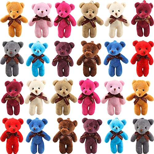 Haconba 36 Packs 47 Inch Mini Teddy Bear Toy Plush Stuffed Bear Doll for Keychain Craft DIY Accessory Birthday Gifts Party Favors Supplies 12 Colors - Image 1