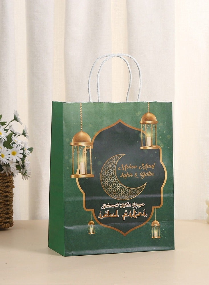 Eid Mubarak Ramadan Kareem Holiday Gift Bags Holiday Souvenirs Kraft Paper Bags 6pcs size 27x21x11cm - Image 4