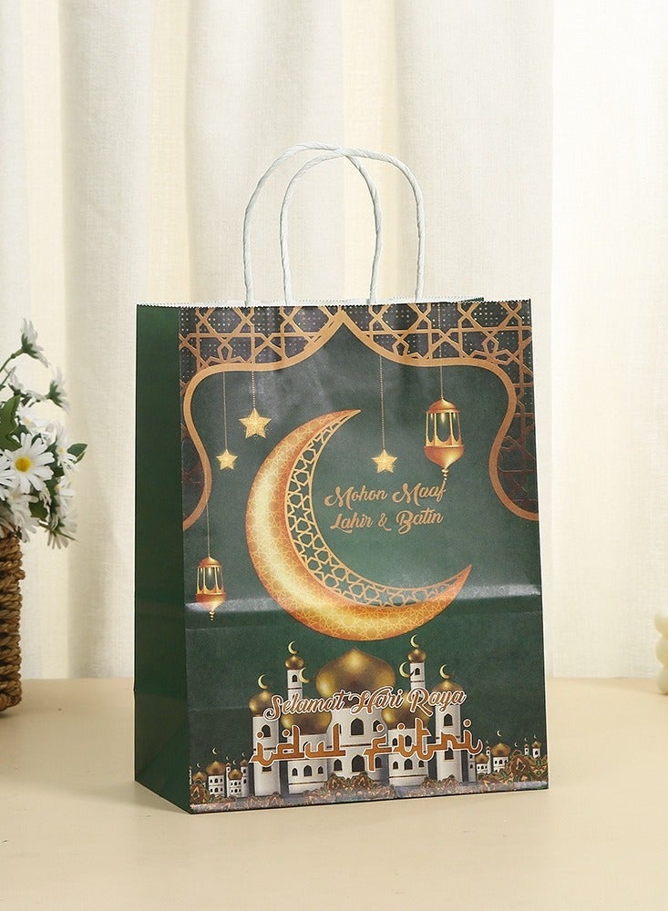 Eid Mubarak Ramadan Kareem Holiday Gift Bags Holiday Souvenirs Kraft Paper Bags 6pcs size 27x21x11cm - Image 2