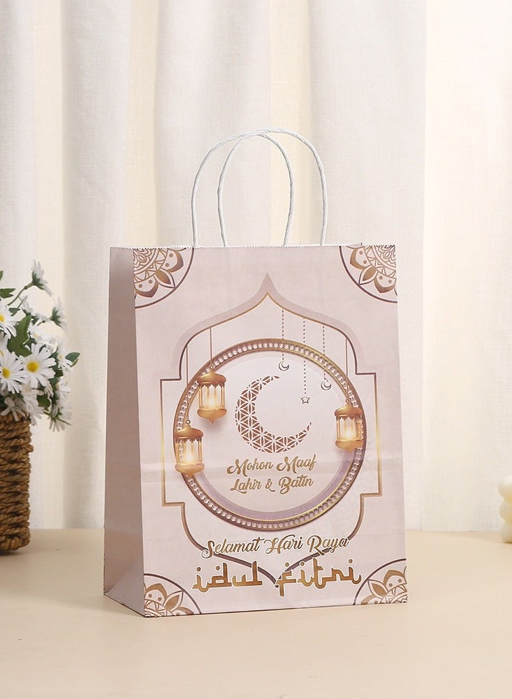 Eid Mubarak Ramadan Kareem Holiday Gift Bags Holiday Souvenirs Kraft Paper Bags 6pcs size 27x21x11cm - Image 5