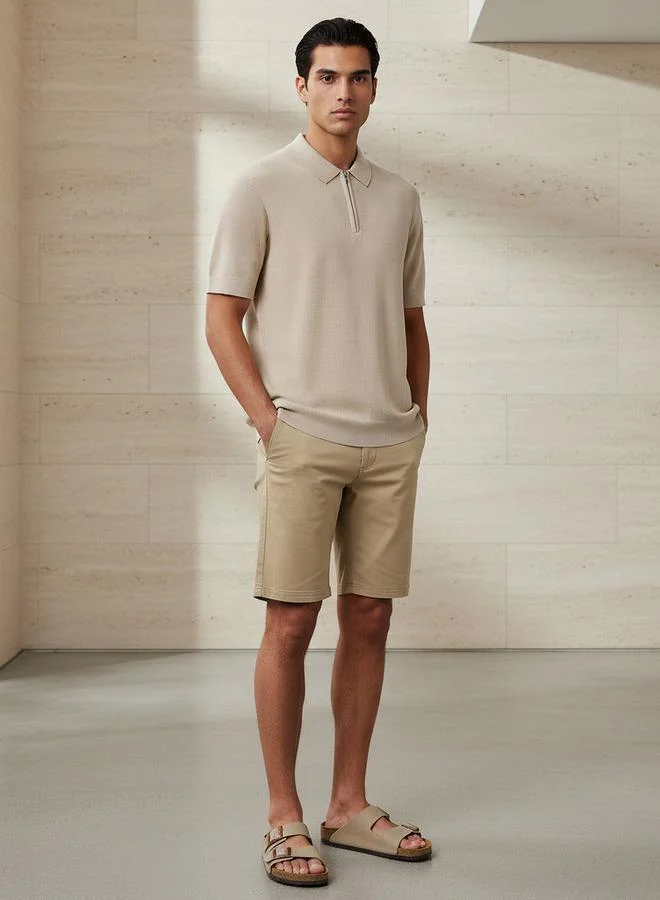 Splash FAV Men Short Sleeve Textured Polo T-shirt
