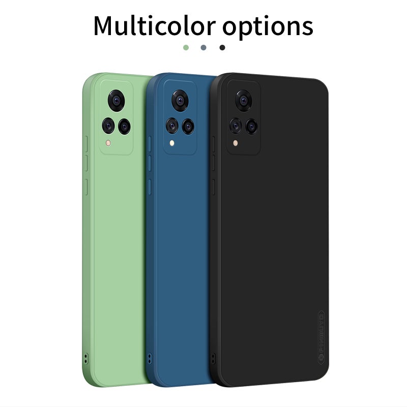 HuHa Case Cover For vivo S9 PINWUYO Touching Series Liquid Silicone TPU Shockproof Case(Blue) - Image 2