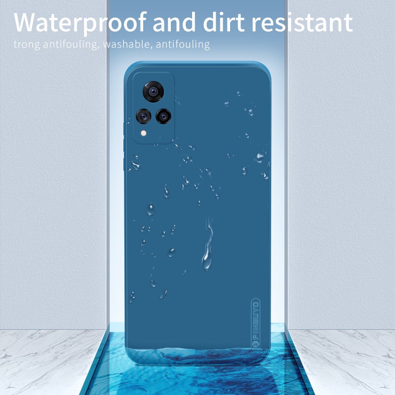 HuHa Case Cover For vivo S9 PINWUYO Touching Series Liquid Silicone TPU Shockproof Case(Blue) - Image 4