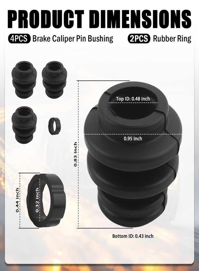 VKQTS 4PCS Brake Caliper Pins Bushing Kit Rubber,Dust Resistant Brake Caliper Rebuild Kit Compatible with Toyota Cadillac Jeep Lexus,Brakes Calipers Slide Pin Kits Car Accessories - Image 2
