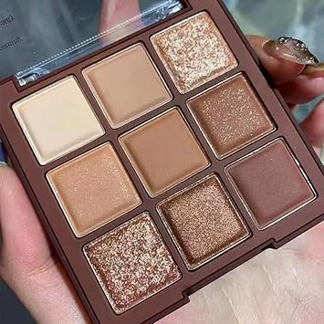 LuxoCare Nude Matte Shimmer Eyeshadow Palette 9 Colors High Pigment Makeup Highly Pigmented Creamy Waterproof Eye Shadow Powder Create a Neutral Eye Look Long Wearing - Image 2
