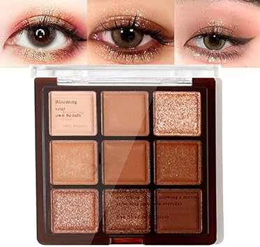 LuxoCare Nude Matte Shimmer Eyeshadow Palette 9 Colors High Pigment Makeup Highly Pigmented Creamy Waterproof Eye Shadow Powder Create a Neutral Eye Look Long Wearing - Image 1