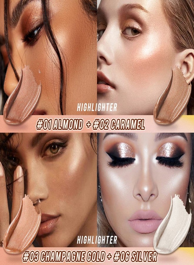 LSxia مجموعة مكياج عصا كريمة للكونتور من LSxia 2 قطعة، عصا هايلايتر كريمة وعصا برونزر كونتور للخدين، خفيفة الوزن وسهلة الدمج - هايلايتر وبرونزر (#04 وردي ذهبي فاتح #07 قهوة) - Image 3