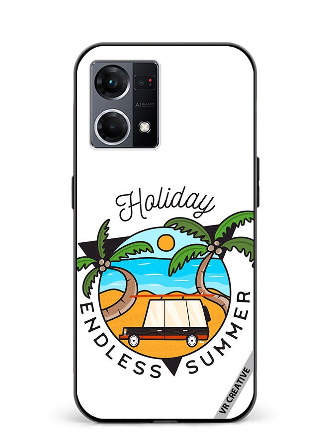 VR CREATIVE Protective Case Cover For Oppo Reno8 4G Endless Summer Design Multicolour - Image 1