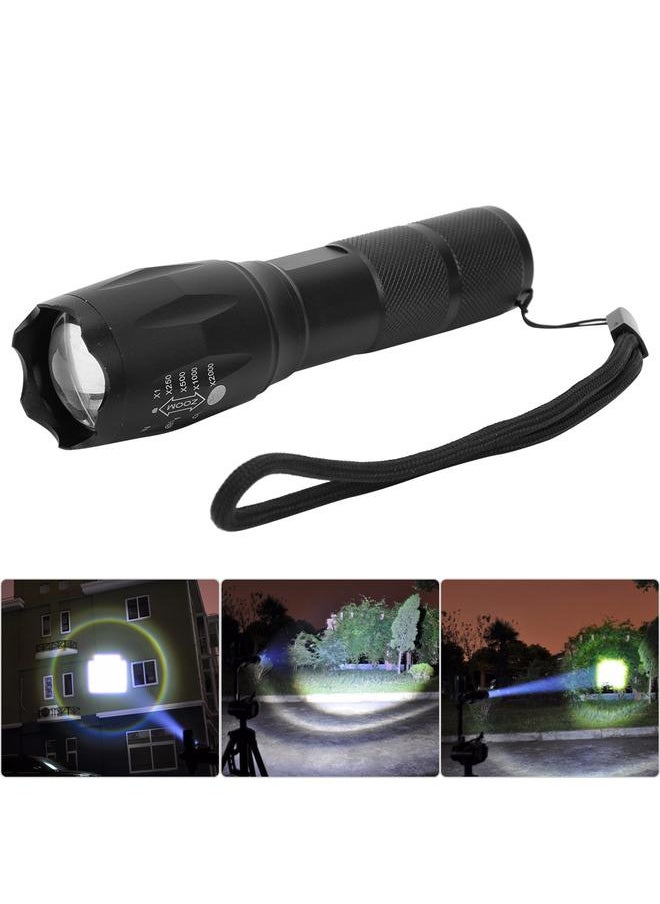 Thoraya T6 Telescopic Dimming Aluminium Alloy Black LED Flashlight Strong Light Outdoor Torch  - Image 5