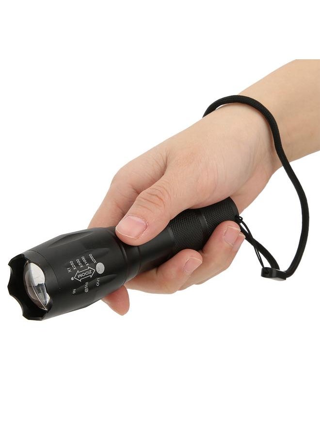 Thoraya T6 Telescopic Dimming Aluminium Alloy Black LED Flashlight Strong Light Outdoor Torch  - Image 4