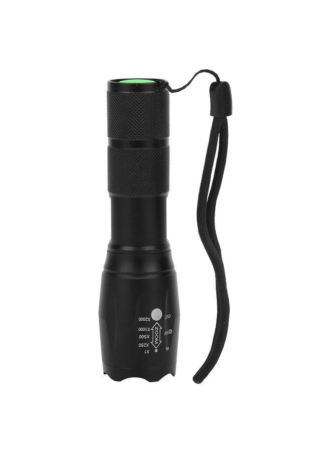 Thoraya T6 Telescopic Dimming Aluminium Alloy Black LED Flashlight Strong Light Outdoor Torch  - Image 2