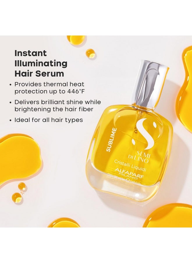 ALFAPARF MILANO Alfaparf Milano Semi di Lino Sublime Cristalli Liquidi Hair Oil Serum with Thermal Protection - Anti Frizz Hair Serum & Smoothing Heat Protectant Spray with Vitamin E for Frizzy Hair (0.51 oz / 15 ml)  - Image 2