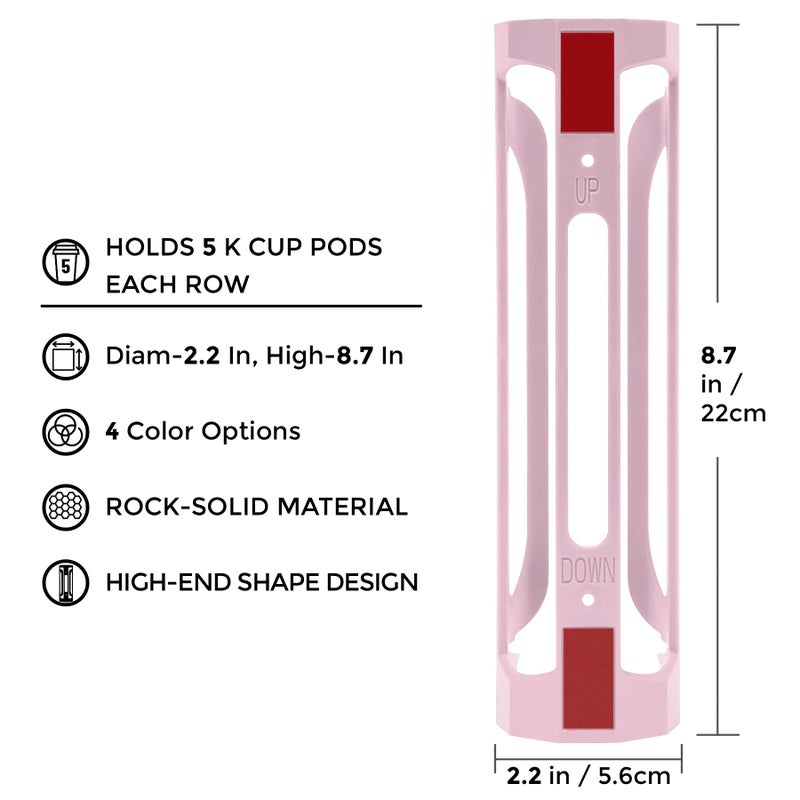 kedofa K Cup Holder for Keurig: Coffee Pod Holders for Counter Small Space - Kcup holders for Wall Mount (2, Pink) - Image 3