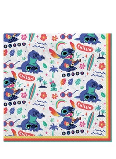 Amscan Disney Lilo & Stitch Lunch Napkins 16pcs, Party Napkins for Kids' Birthdays, Luau & Tropical Themed Table Settings 