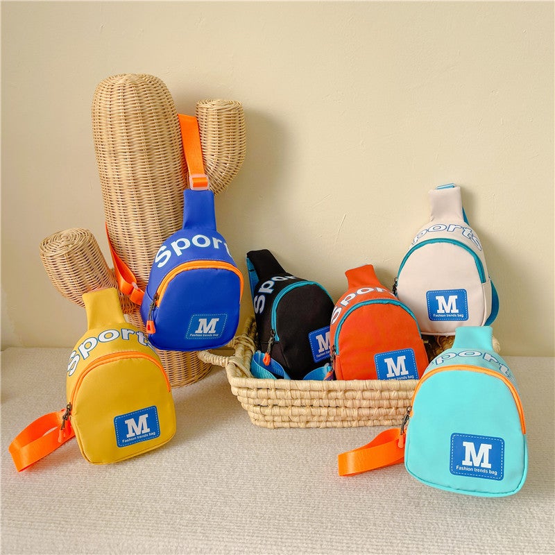 New Children'S Chest Bag Korean M Letter Printing Boy Bag Kindergarten Printable Logo Baby Travel Bag - Image 2