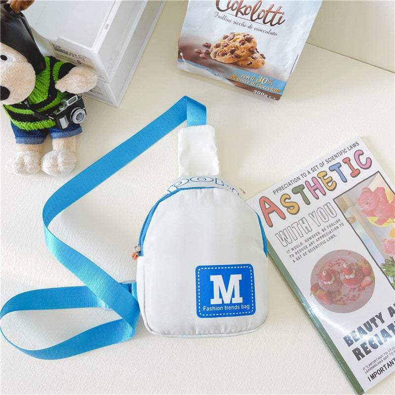 New Children'S Chest Bag Korean M Letter Printing Boy Bag Kindergarten Printable Logo Baby Travel Bag - Image 1
