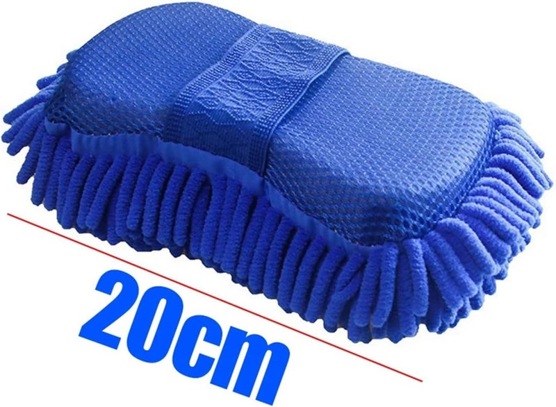 Compatible for 2PCS Car Wash Glove Microfiber Chenille Sponge Free Care Washing Detailing Brush - Image 2