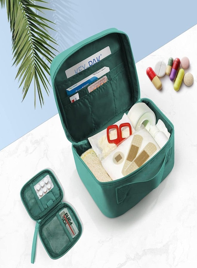 FLYNGO 2Pcs Medicine Pouch Empty First Aid Kit Bag for Travel, Home, Camping, Sports Emergency Survival Medicine Storage Bag (Green) - Image 3