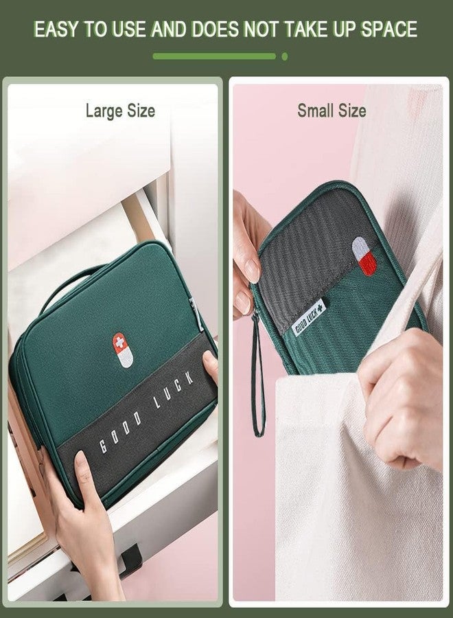 FLYNGO 2Pcs Medicine Pouch Empty First Aid Kit Bag for Travel, Home, Camping, Sports Emergency Survival Medicine Storage Bag (Green) - Image 5