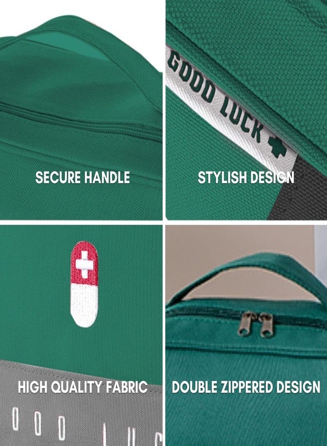 FLYNGO 2Pcs Medicine Pouch Empty First Aid Kit Bag for Travel, Home, Camping, Sports Emergency Survival Medicine Storage Bag (Green) - Image 4